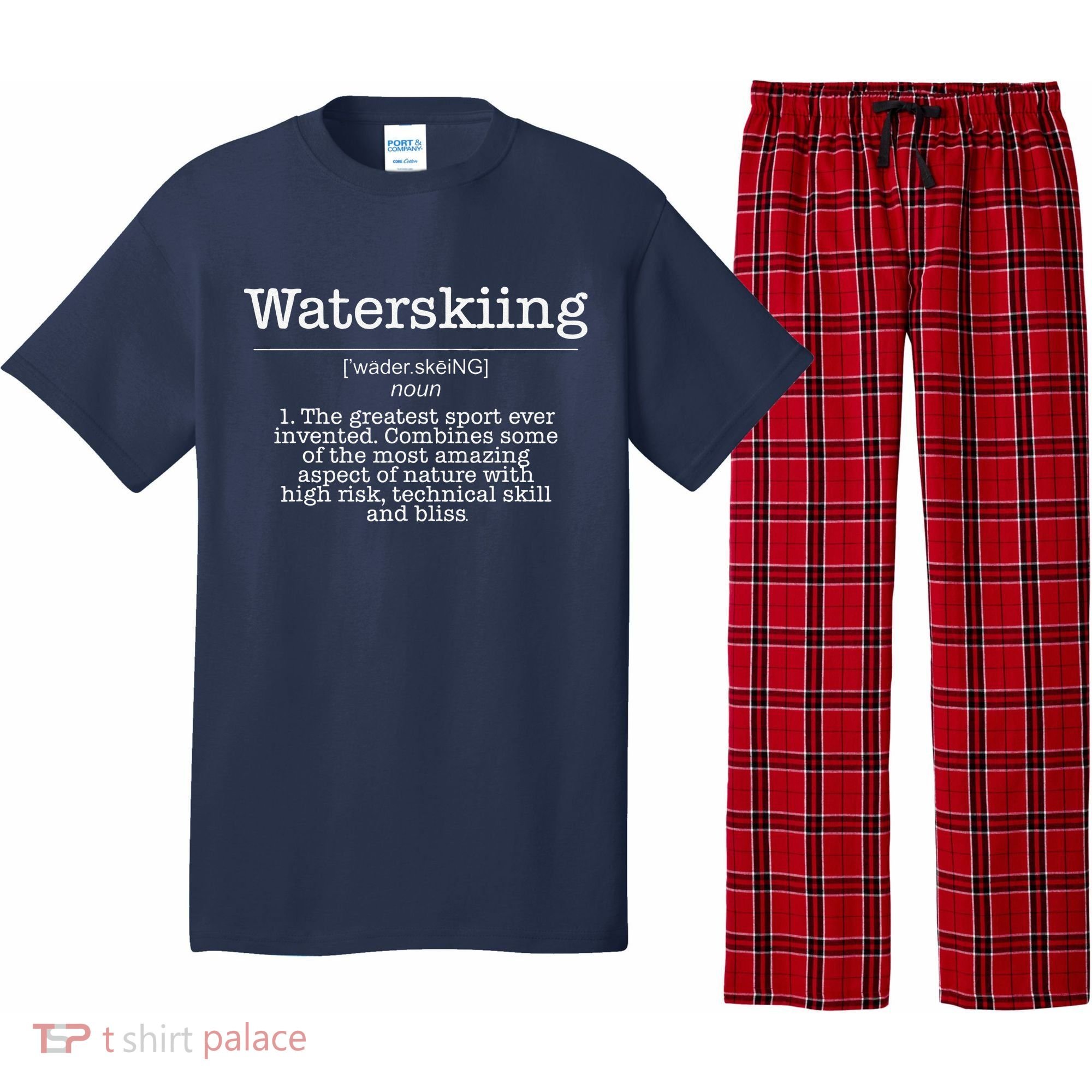 Definition Water Ski Skiing Waterskiing Waves Boat Pajama Set