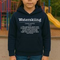 Definition Water Ski Skiing Waterskiing Waves Boat Kids Hoodie thumb 3