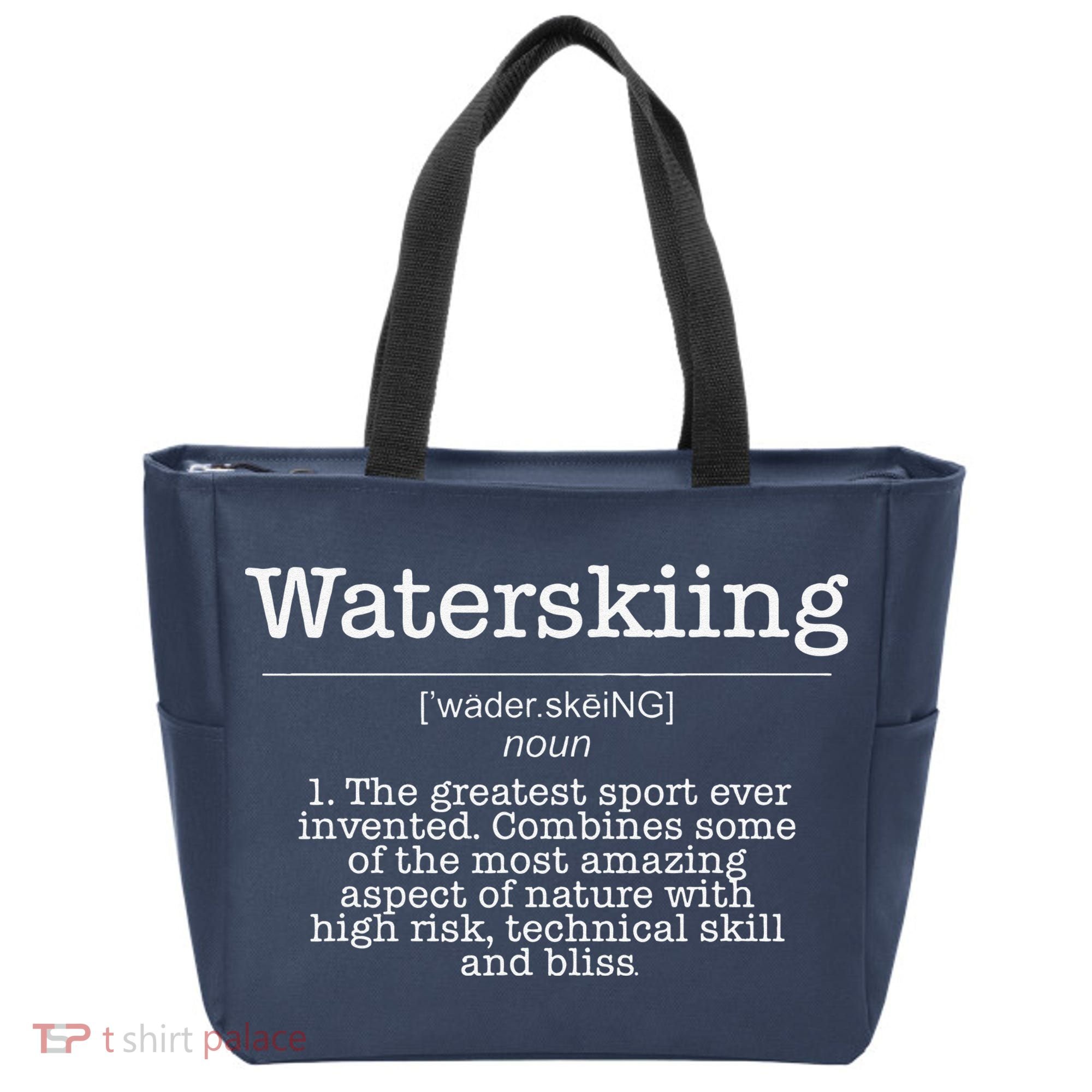 Definition Water Ski Skiing Waterskiing Waves Boat Tote Bag