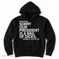 Dear World Sorry Our President Is A Bag Of Dicks Sincerely Hoodie thumb 0