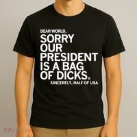 Dear World Sorry Our President Is A Bag Of Dicks Sincerely T-Shirt thumb 3