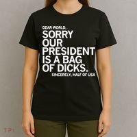 Dear World Sorry Our President Is A Bag Of Dicks Sincerely T-Shirt thumb 4