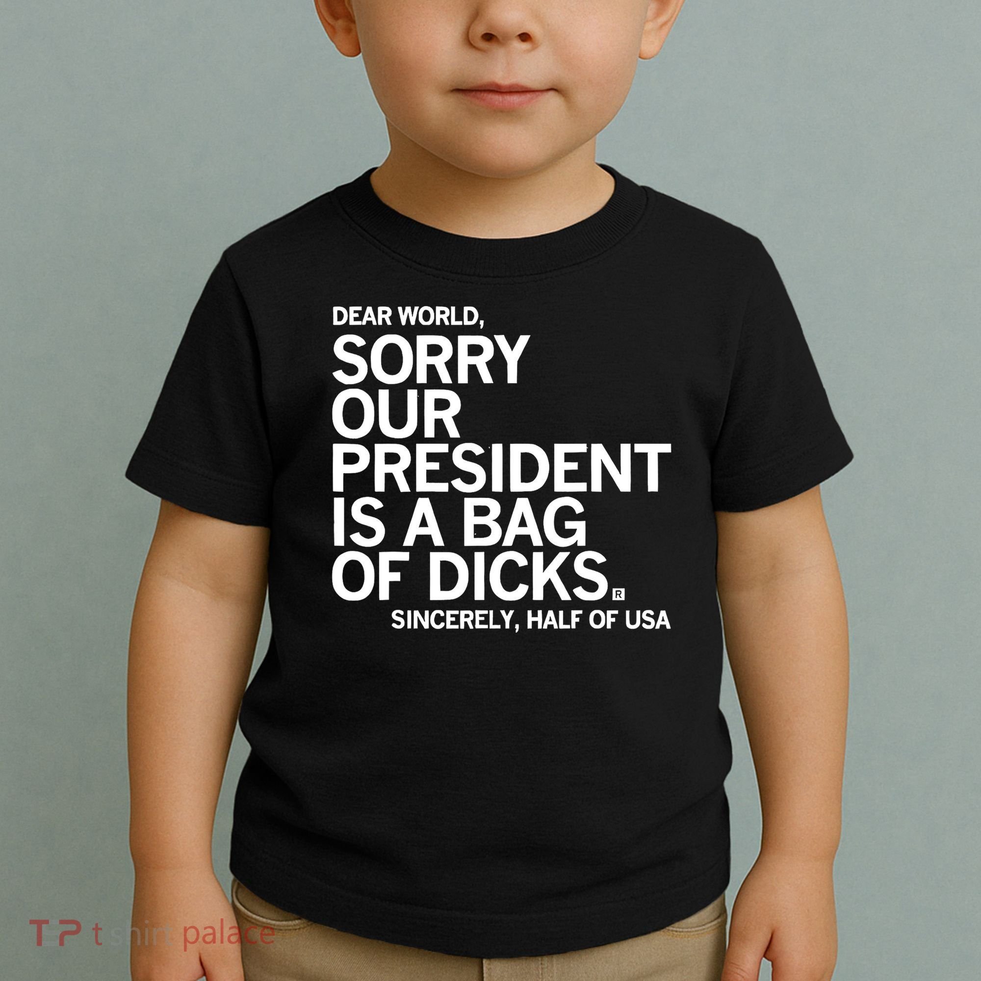 Dear World Sorry Our President Is A Bag Of Dicks Sincerely Toddler T-Shirt