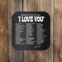 Different Ways To SayI Love You Retro Valentines Day Coaster thumb 0