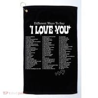 Different Ways To SayI Love You Retro Valentines Day Golf Towel thumb 0