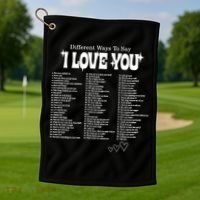 Different Ways To SayI Love You Retro Valentines Day Golf Towel thumb 1