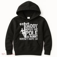 Daddy works the pole so mommy doesn't have to electrician Kids Hoodie thumb 0