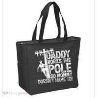 Daddy works the pole so mommy doesn't have to electrician Tote Bag thumb 2