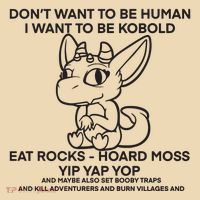DonT Want To Be Human I Want To Be Kobold Eat Rocks Hoard Moss Yip Yap Yop Tote Bag thumb 4
