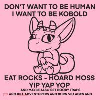 DonT Want To Be Human I Want To Be Kobold Eat Rocks Hoard Moss Yip Yap Yop Coaster thumb 2