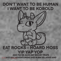 DonT Want To Be Human I Want To Be Kobold Eat Rocks Hoard Moss Yip Yap Yop Toddler Hoodie thumb 2