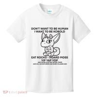 DonT Want To Be Human I Want To Be Kobold Eat Rocks Hoard Moss Yip Yap Yop Kids T-Shirt thumb 0