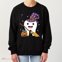 Dental Witch Trick Or Teeth Dental Squad Halloween Costume Gift Women's Sweatshirt thumb 0