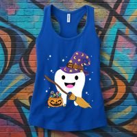 Dental Witch Trick Or Teeth Dental Squad Halloween Costume Gift Women's Tank Top thumb 3