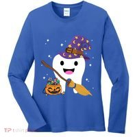 Dental Witch Trick Or Teeth Dental Squad Halloween Costume Gift Women's Long Sleeve Shirt thumb 0