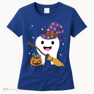 Dental Witch Trick Or Teeth Dental Squad Halloween Costume Gift Women's T-Shirt