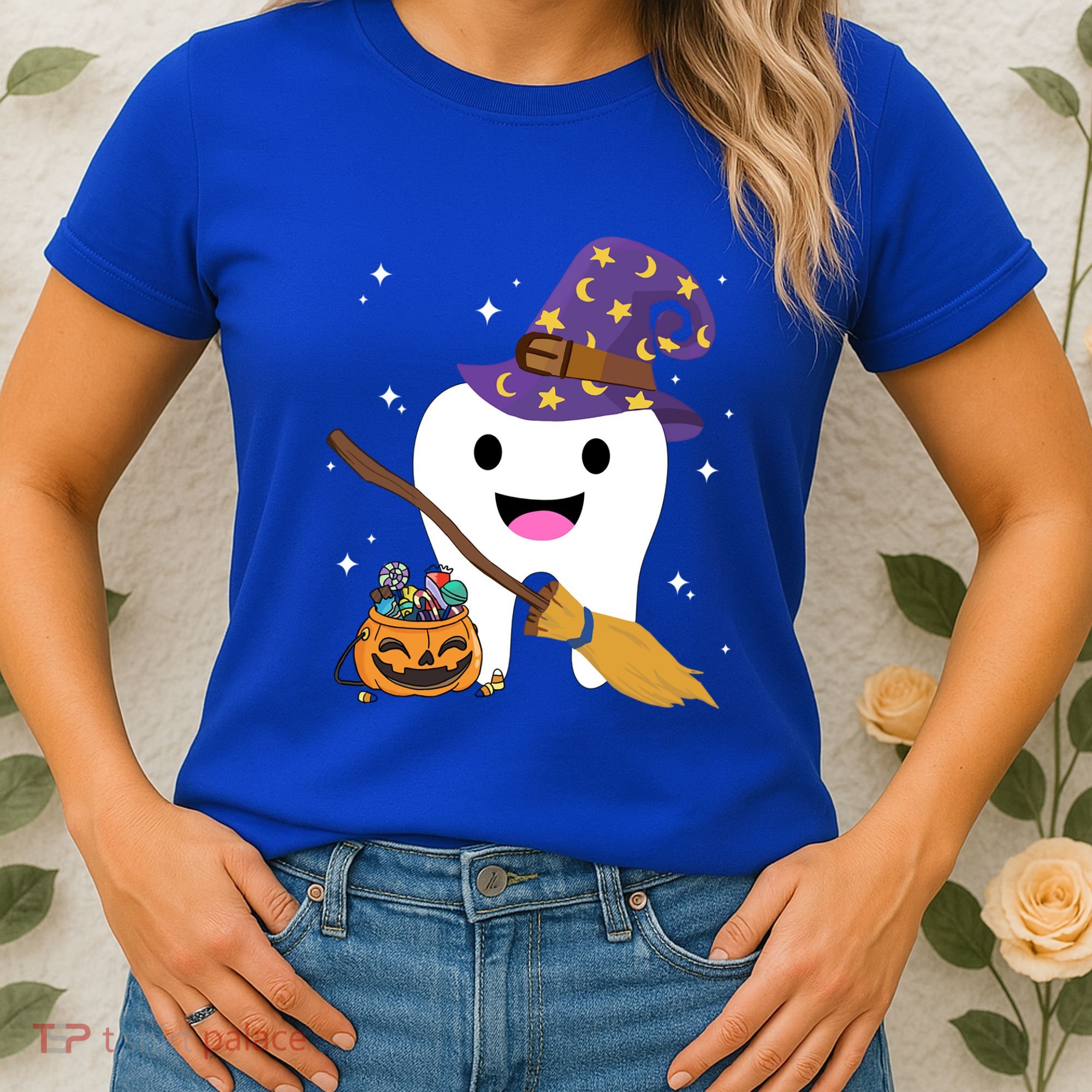 Dental Witch Trick Or Teeth Dental Squad Halloween Costume Gift Women's T-Shirt