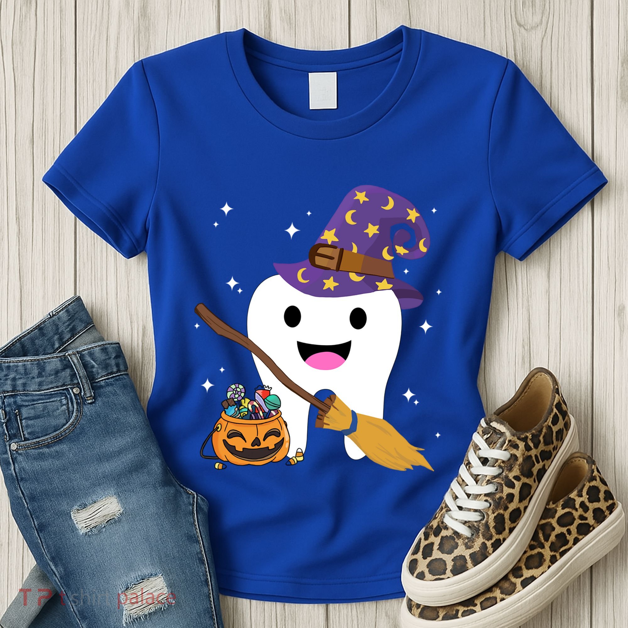 Dental Witch Trick Or Teeth Dental Squad Halloween Costume Gift Women's T-Shirt