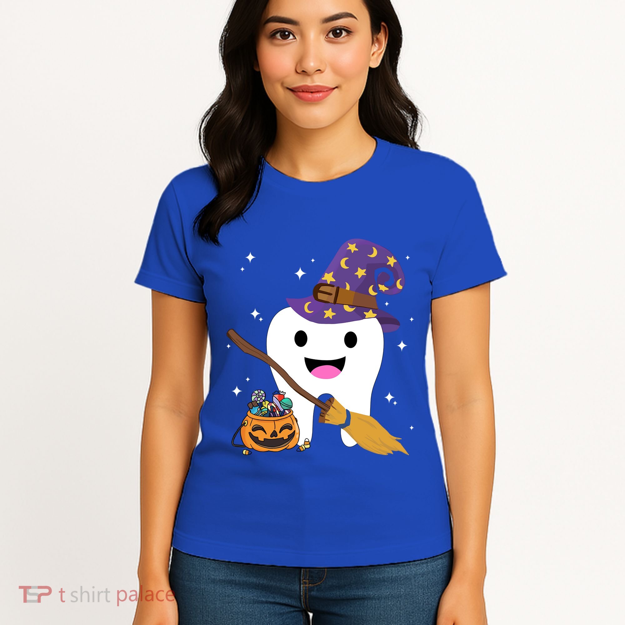 Dental Witch Trick Or Teeth Dental Squad Halloween Costume Gift Women's T-Shirt