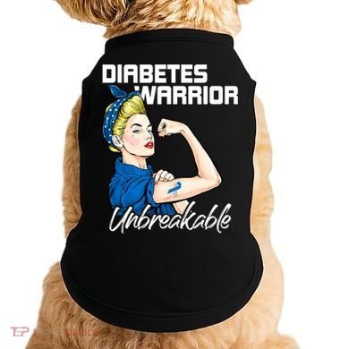 Diabetes Warrior Unbreakable Diabetes Awareness Doggie Tank