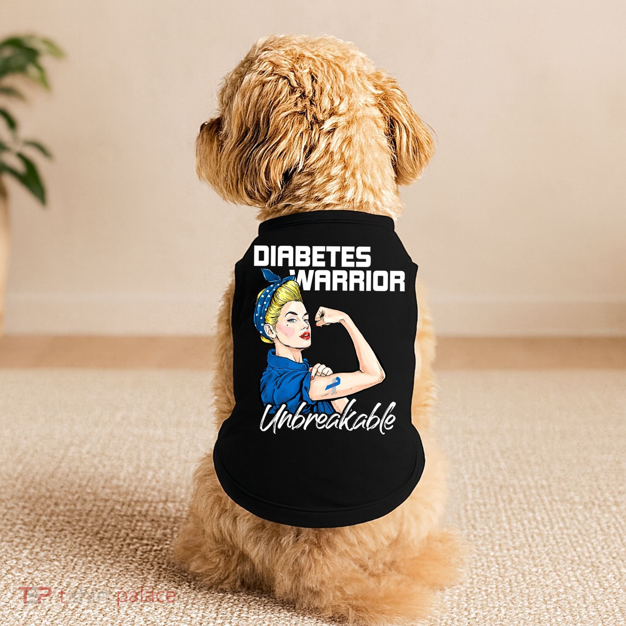 Diabetes Warrior Unbreakable Diabetes Awareness Doggie Tank