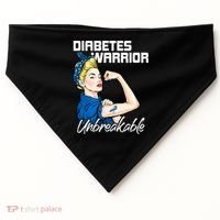 Diabetes Warrior Unbreakable Diabetes Awareness USA-Made Doggie Bandana thumb 0
