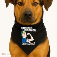 Diabetes Warrior Unbreakable Diabetes Awareness USA-Made Doggie Bandana thumb 1