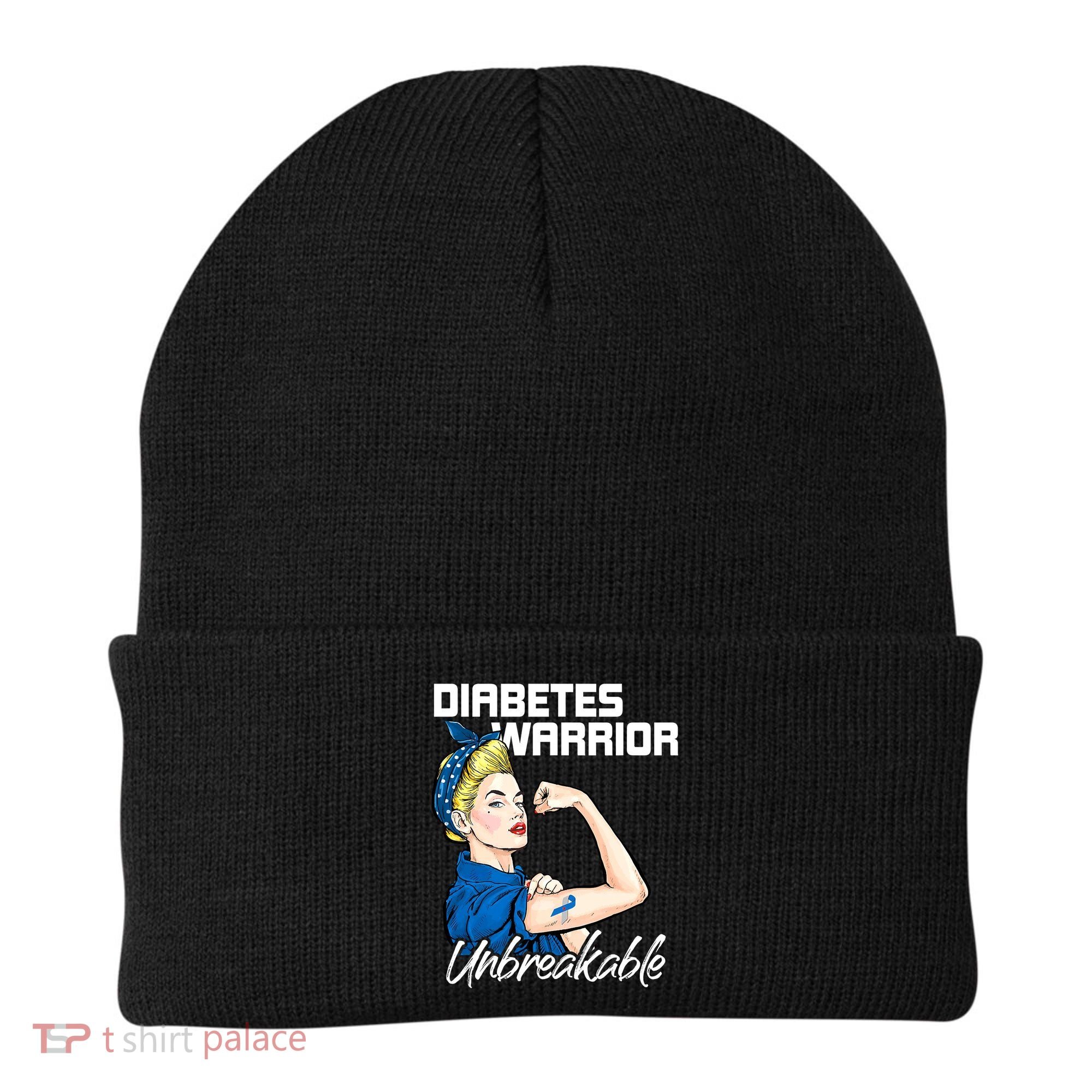 Diabetes Warrior Unbreakable Diabetes Awareness Beanie