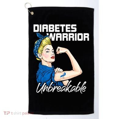 Diabetes Warrior Unbreakable Diabetes Awareness Golf Towel