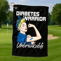 Diabetes Warrior Unbreakable Diabetes Awareness Golf Towel thumb 1