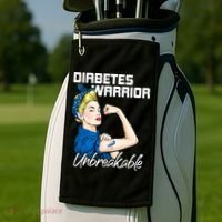 Diabetes Warrior Unbreakable Diabetes Awareness Golf Towel thumb 2