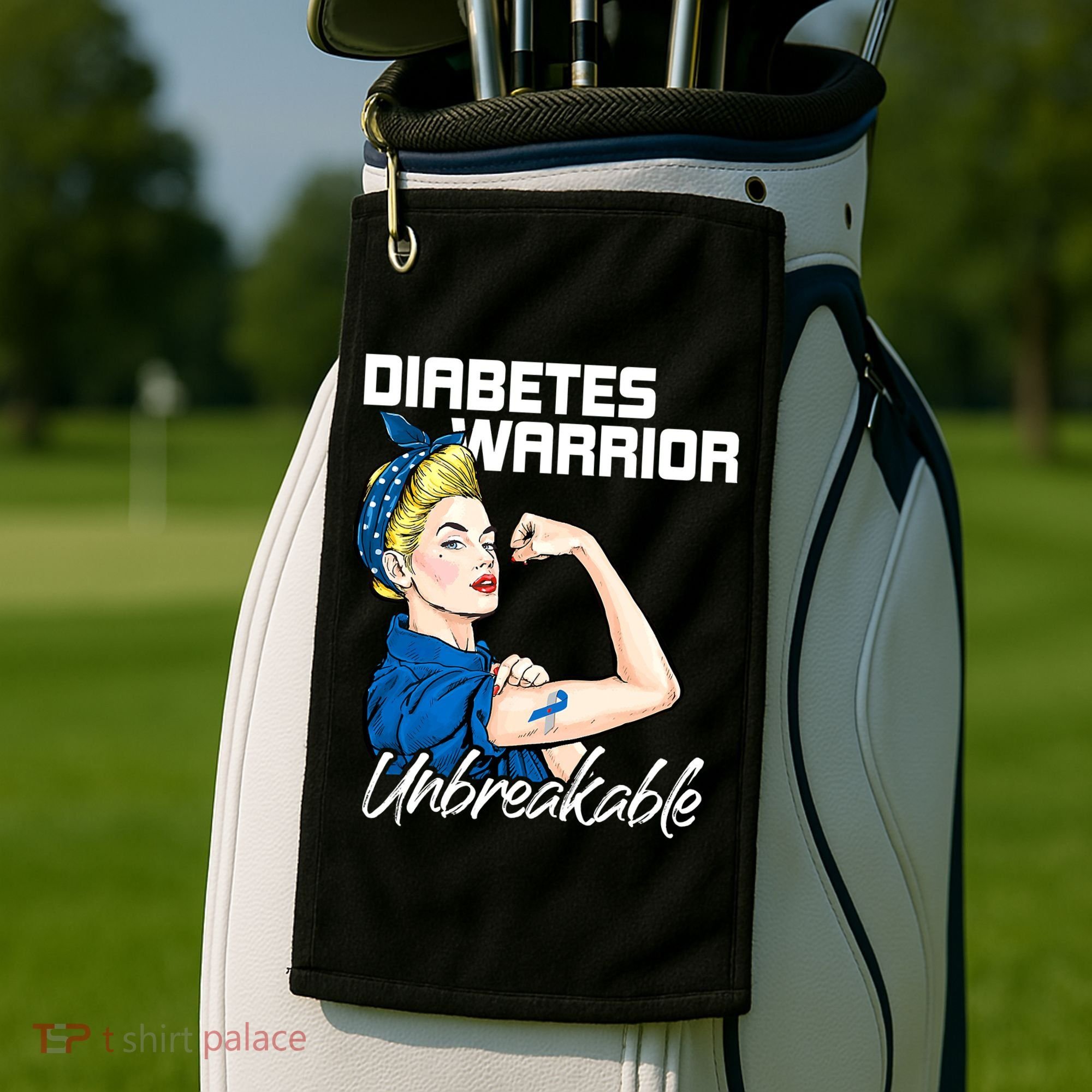 Diabetes Warrior Unbreakable Diabetes Awareness Golf Towel