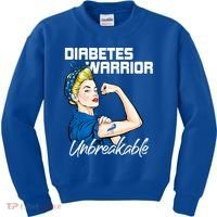 Diabetes Warrior Unbreakable Diabetes Awareness Kids Sweatshirt thumb 0