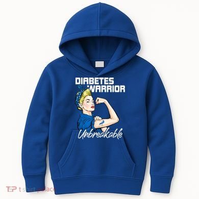 Diabetes Warrior Unbreakable Diabetes Awareness Kids Hoodie
