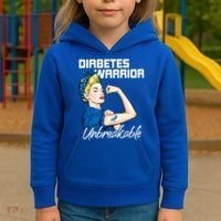 Diabetes Warrior Unbreakable Diabetes Awareness Kids Hoodie thumb 3