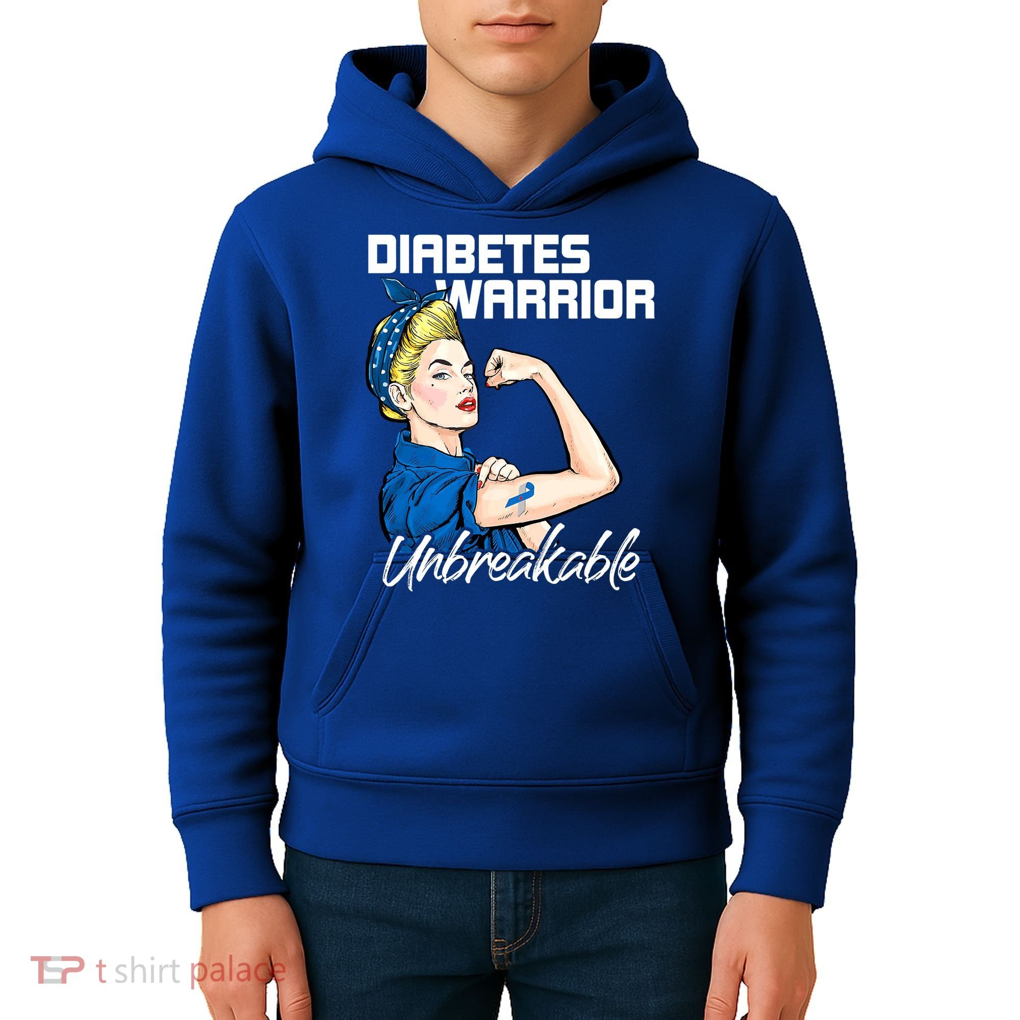 Diabetes Warrior Unbreakable Diabetes Awareness Kids Hoodie