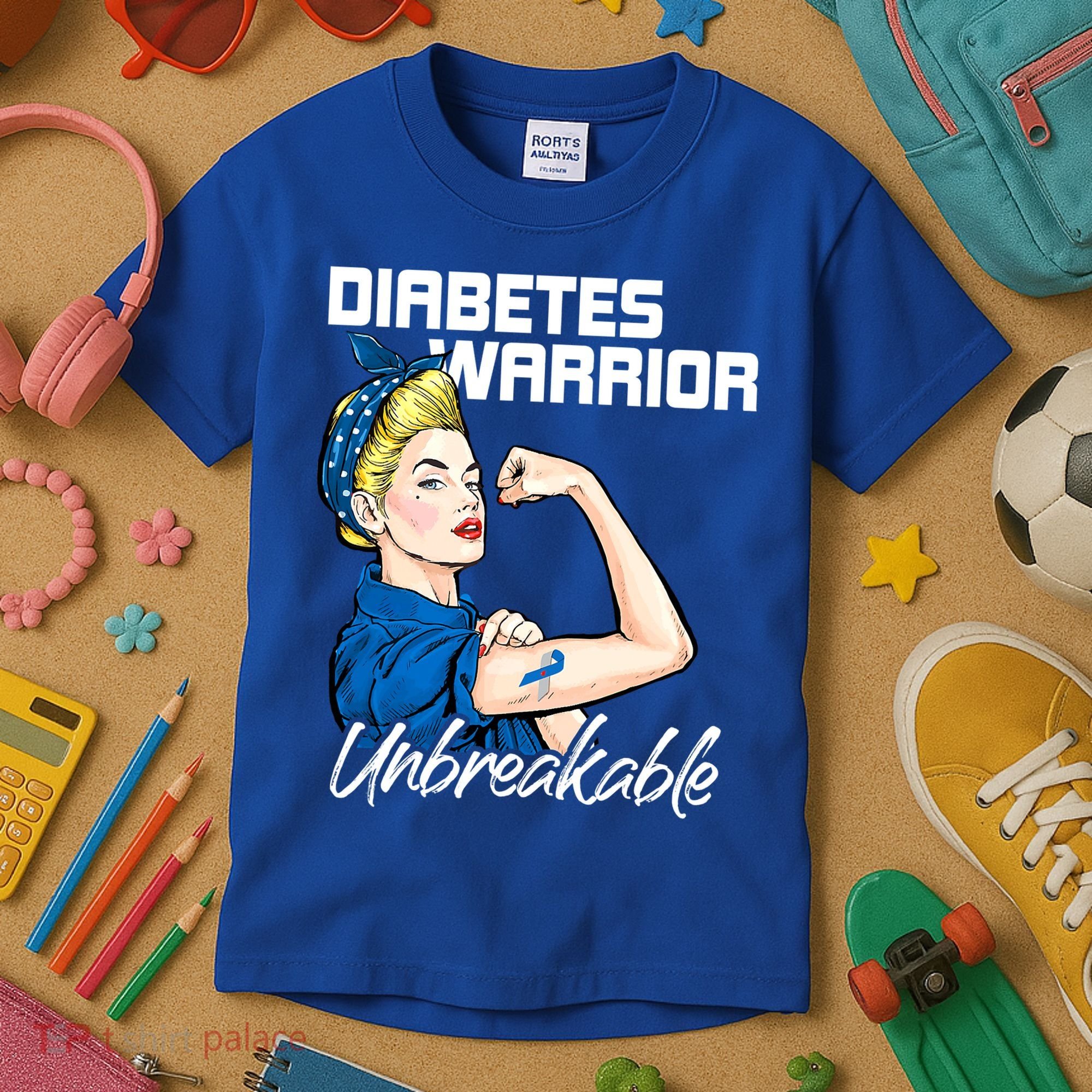 Diabetes Warrior Unbreakable Diabetes Awareness Kids T-Shirt