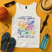 Day Without Video Games No Clue Tank Top thumb 4