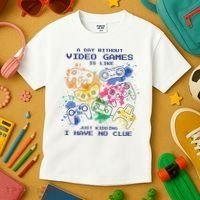 Day Without Video Games No Clue Kids T-Shirt thumb 3