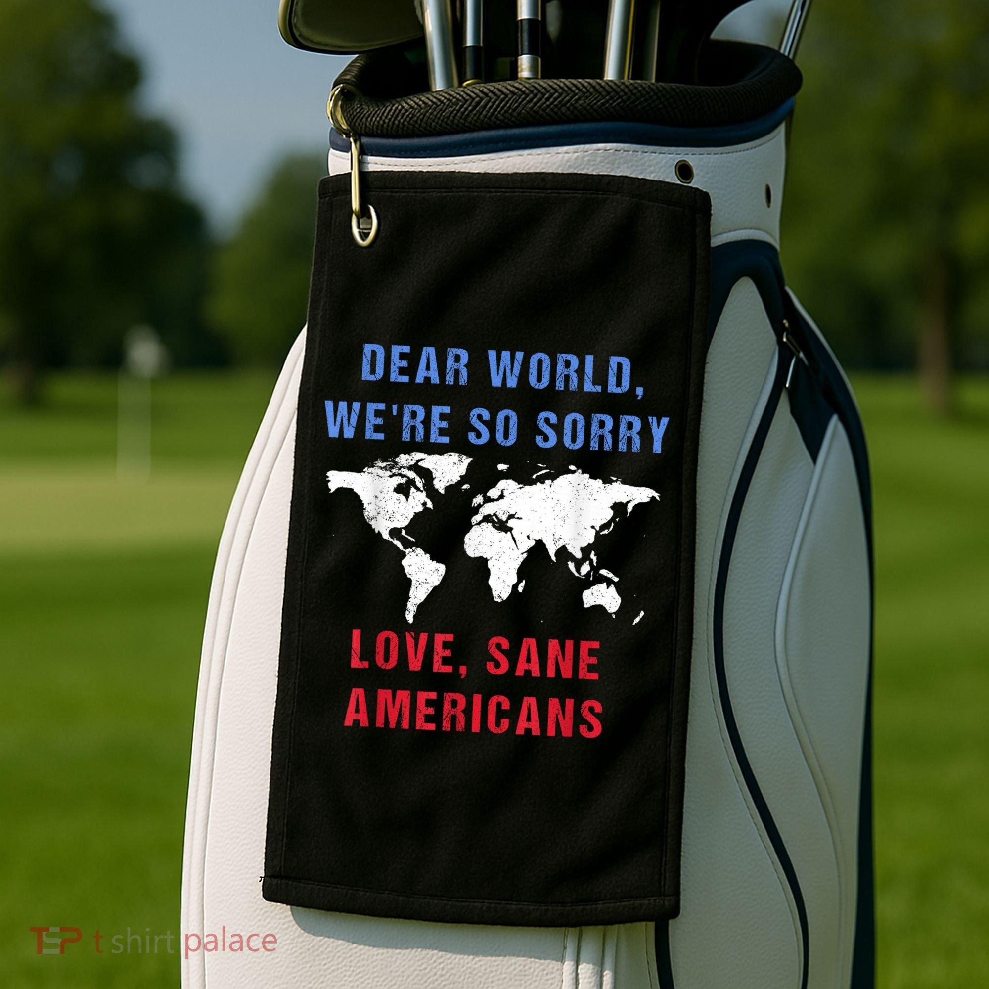 Dear World We Are So Sorry For Americans Golf Towel
