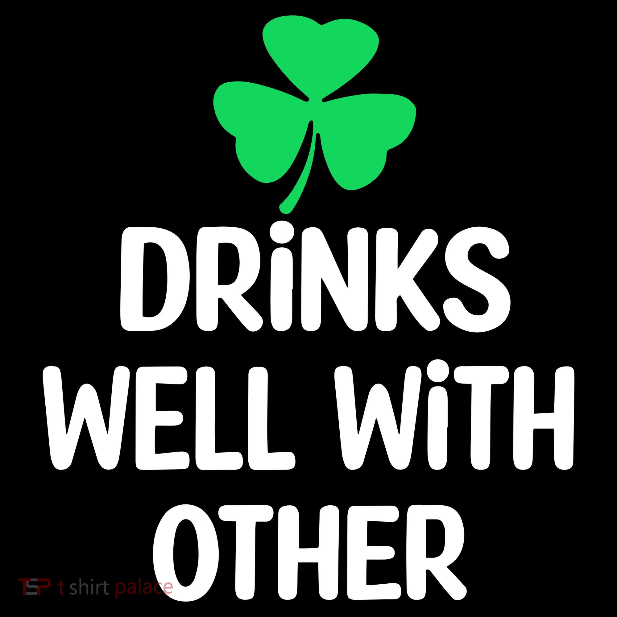 Drinks Well With Others Funny St Patricks Day Beer Drinking USA-Made Doggie Bandana