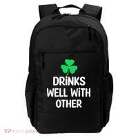 Drinks Well With Others Funny St Patricks Day Beer Drinking Backpack thumb 0