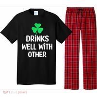 Drinks Well With Others Funny St Patricks Day Beer Drinking Pajama Set thumb 0