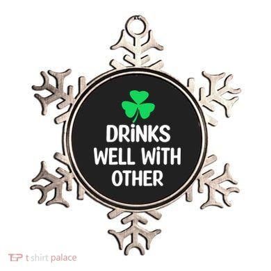 Drinks Well With Others Funny St Patricks Day Beer Drinking Ornament