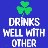 Drinks Well With Others Funny St Patricks Day Beer Drinking Kids Long Sleeve Shirt thumb 2
