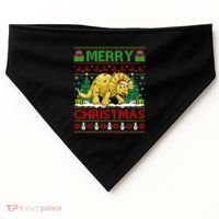 Dinosaur Xmas Lighting Santa Hat Ugly Triceratops Christmas Gift USA-Made Doggie Bandana thumb 0