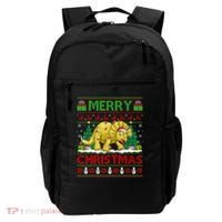 Dinosaur Xmas Lighting Santa Hat Ugly Triceratops Christmas Gift Backpack thumb 0
