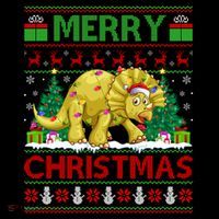 Dinosaur Xmas Lighting Santa Hat Ugly Triceratops Christmas Gift Coffee Mug thumb 5