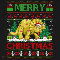 Dinosaur Xmas Lighting Santa Hat Ugly Triceratops Christmas Gift Ornament thumb 1