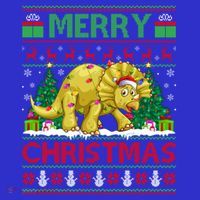 Dinosaur Xmas Lighting Santa Hat Ugly Triceratops Christmas Gift Women's Tank Top thumb 5